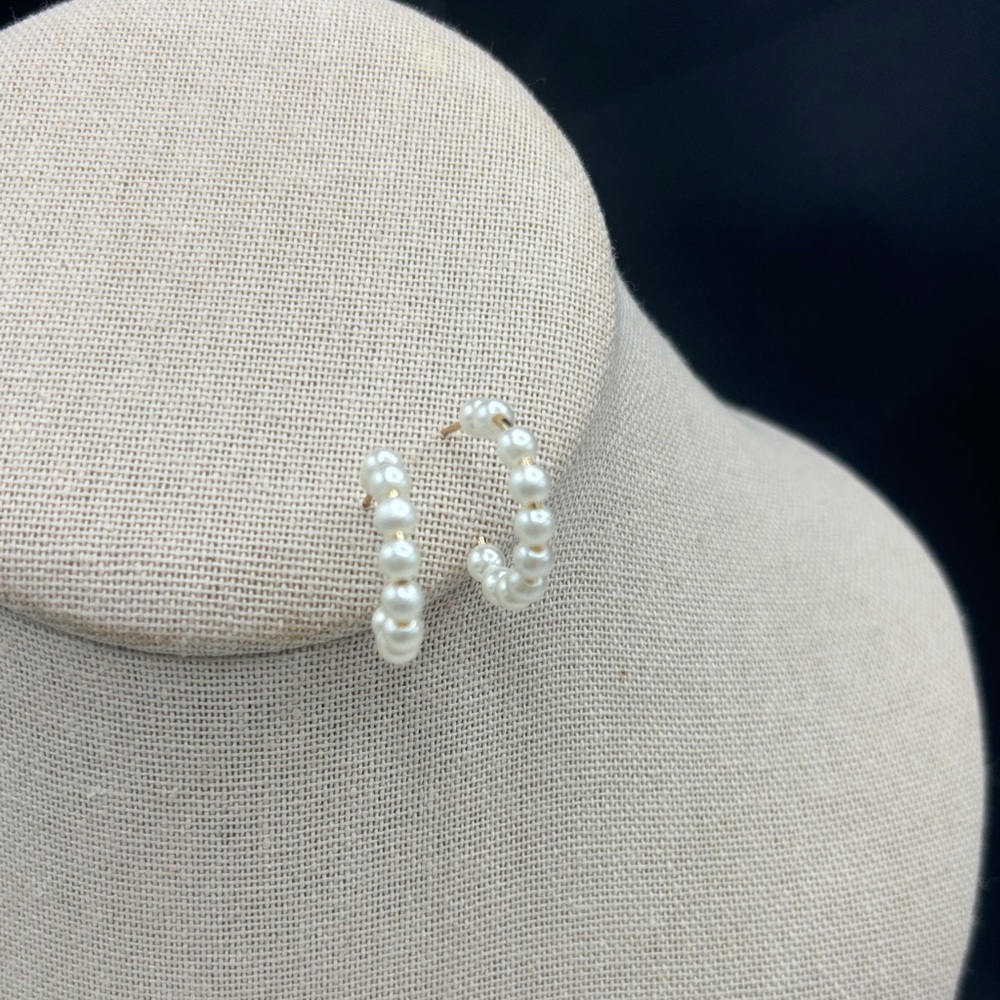 Elegant Pearl Hoop Earrings
